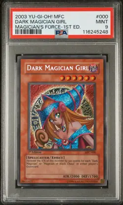 Yu-Gi-Oh! Dark Magician Girl MFC-000 1st Edition PSA 9 Mint - Secret Rare - Image 1