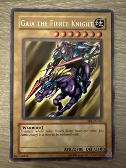 Yu-Gi-Oh Gaia the Fierce Knight DB1-EN103 Rare Unlimited Edition MP edgewear - Image 1