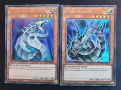 2x Yu-Gi-Oh! BLC1-DE020 + BLC1-DE021 Cyber Drache Ultra Rare NM 1st - Image 1