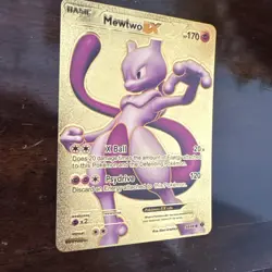 Pokemon TCG Mewtwo EX 98/99 Full Art Holo Gold Metal Card Ultra Rare - Image 1
