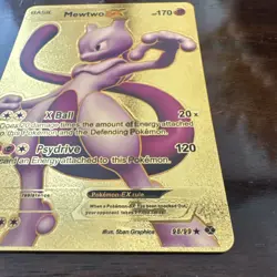 Pokemon TCG Mewtwo EX 98/99 Full Art Holo Gold Metal Card Ultra Rare - Image 2