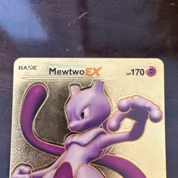 Pokemon TCG Mewtwo EX 98/99 Full Art Holo Gold Metal Card Ultra Rare - Image 4