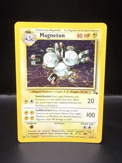Pokemon Magneton 11/62 Fossil Holo Rare Pokemon Card - Image 1