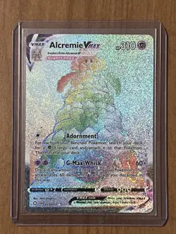 Pokemon Alcremie VMAX TCG Shining Fates Card 073/072 Rainbow Secret Rare - Image 1