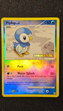 Pokemon Card Piplup LV.9 93/130 Reverse Holo Stamped Diamond & Pearl Hp - Image 2