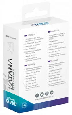 100 Ultimate Guard Katana Transparent Card Sleeves Deck Protector Standard Size - Image 2