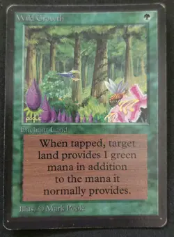 MTG Vintage Oldschool - Wild Growth - Beta- Poor (Water damaged) - Image 1
