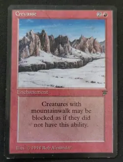 MTG Vintage Oldschool - Crevasse - Legends - Poor (Water damaged) - Image 1