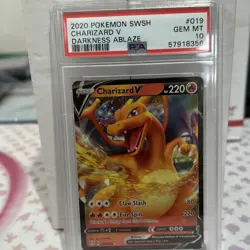 Pokemon 2020 SWSH Charizard v Darkness Ablaze #019/189 PSA10 - Image 1