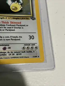 Snorlax - Holo - 11/64 Jungle Set - WOTC Unlimited - Pokemon TCG - 1999 MP - Image 5