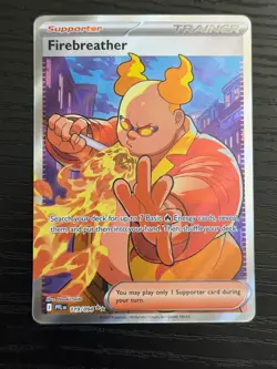 Pokemon Phantasmal Flames Firebreather 119/094 Full Art Trainer Ultra Rare NM - Image 1
