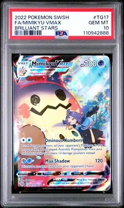2022 POKEMON SWORD & SHIELD BRILLIANT STARS #TG17 FULL ART/MIMIKYU VMAX PSA 10 - Image 1