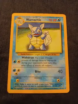 Pokemon Wartortle 42/102 Base Set Regular Unlimited MP-HP - Image 1