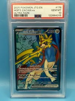 2025 Pokemon JTG EN Hop’s Zacian Ex UR #176 PSA 10 High Cert 122664315 - Image 1