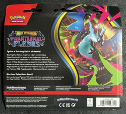 Pokemon TCG: Phantasmal Flames - 3-pack Blister w/ Exclusive Weavile Cosmos Holo - Image 2