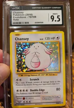 2016 Pokemon Chansey XY Evolutions Holo Rare #70 CGC 9.5 Gem Mint - Image 1