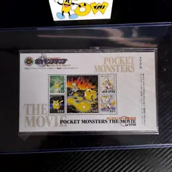 Pokemon Shogakukan Pikachu Red cheeks Vs Mewtwo Base set Stamps uncut sealed - Image 3