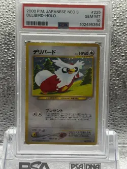 Pokemon PSA 10 Delibird Japanese Neo 3 Holo Rare - Image 1