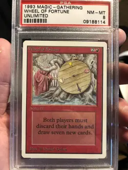 1993 MTG Magic the Gathering Card Unlimited Wheel Of Fortune PSA 8 - Image 1