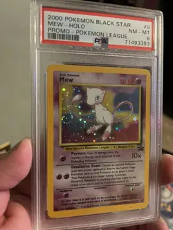 SWIRL PSA 8 2000 Pokemon League Black Star Promo #9 MEW Holo Graded NM-MT Card - Image 1