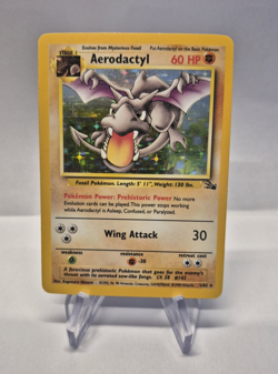 Pokemon TCG Card - Aerodactyl Fossil 1/62 Unlimited Holo Rare - LP/NM - Image 1