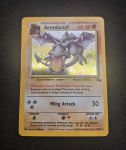Pokemon TCG Card - Aerodactyl Fossil 1/62 Unlimited Holo Rare - LP/NM - Image 3