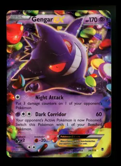 #4 Gengar EX 34/119 XY Phantom Forces 2014 Holo Rare Pokemon Card TCG - Image 1