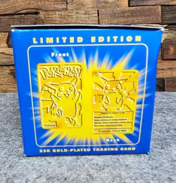 Pikachu 1999 Pokemon 23K Gold-Plated Burger King Nintendo Trading Card w Box - Image 4