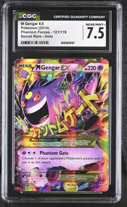 CGC 7.5 M Gengar EX 2014 Phantom Forces 121/119 Secret Rare Holo Pokemon Card - Image 1