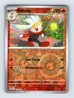 Raboot SV07: Stellar Crown Common Reverse Holo 027/142 NM/LP Pokemon Cards - Image 1