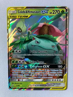 Pokemon TCG Celebi & Venusaur GX Holo Ultra Rare Card Team Up 1/181 - Image 1