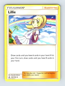 Lillie Sun & Moon Ultra Prism Uncommon Non Holo 125/156 Pokemon NM/LP Card - Image 1