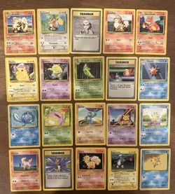 Base Set Lot of 20 Uncommons/Commons, No Duplicates - Vintage Pokemon TCG Cards - Image 1