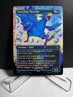 Magic Final Fantasy! Neon Blue Traveling Chocobo M0551 - Borderless - NM/Mint - Image 1