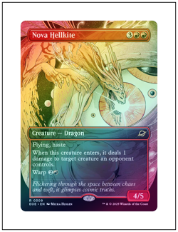 1x Nova Hellkite, Foil, Borderless Art, Magic the Gathering MTG NM - Image 1