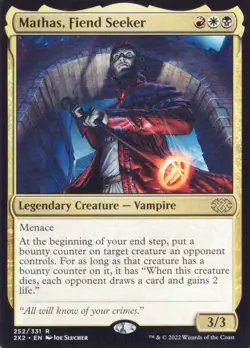 MATHAS, FIEND SEEKER 252/331 DOUBLE MASTERS 2022 MTG MAGIC NM (yourdeckbuilder) - Image 1