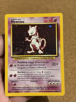 Mewtwo 10/102 Set Base RARA HOLO Carta Pokemon Italiana Buone Condizioni Played - Image 2