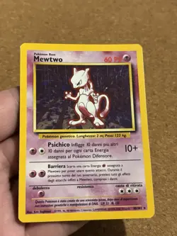 Mewtwo 10/102 Set Base RARA HOLO Carta Pokemon Italiana Buone Condizioni Played - Image 3