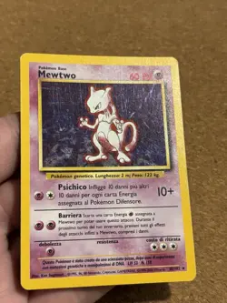 Mewtwo 10/102 Set Base RARA HOLO Carta Pokemon Italiana Buone Condizioni Played - Image 4