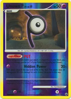 Pokemon Diamond & Pearl Majestic Dawn Unown P Reverse Holo Rare 33/100 - Image 1