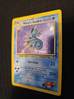 Pokemon TCG Misty's Seadra Prerelease Holo Promo Card 9/132 LP Condition - Image 3