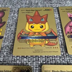 Basic Pikachu Mega Sableye HP480 Gold Foil Fan Art Card Set - Image 3