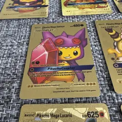 Basic Pikachu Mega Sableye HP480 Gold Foil Fan Art Card Set - Image 5