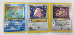 Lot of 3 Pokemon Black Star Promo Cards Psyduck Cleffa Team Rockets Meowth - Image 1
