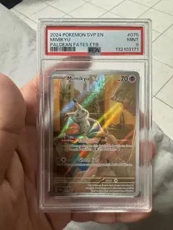 MIMIKYU 2024 POKEMON SVP PALDEAN FATES ETB PROMO #75 PSA 9 Mint TCG Card - Image 3