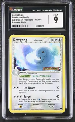 CGC 9 Dewgong 2006 EX Dragon Frontiers 15/101 Reverse Holo STAMPED Pokemon Card - Image 1