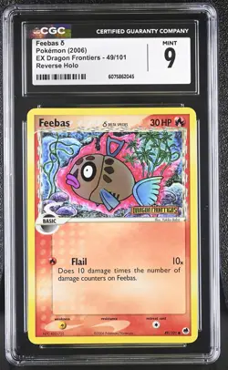 CGC 9 MINT Feebas EX Dragon Frontiers 49/101 Reverse Holo STAMPED Pokemon Card - Image 1