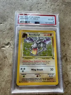 1999 Pokemon Fossil Aerodactyl Holo #1 EX-MT Graded Card - Image 1