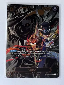 One Piece CCG Sabo Secret Rare Foil Card OP07-118 (SEC) - Image 1