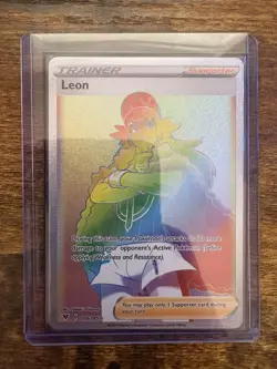 Leon Pokemon TCG Vivid Voltage Full Art Rainbow Secret Rare Trainer Card 195/185 - Image 1